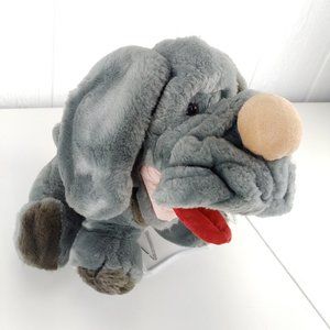 Vintage Ganz Bros Gray Wrinkles Plush 12" Stuffed Animal 1985 Puppy Dog